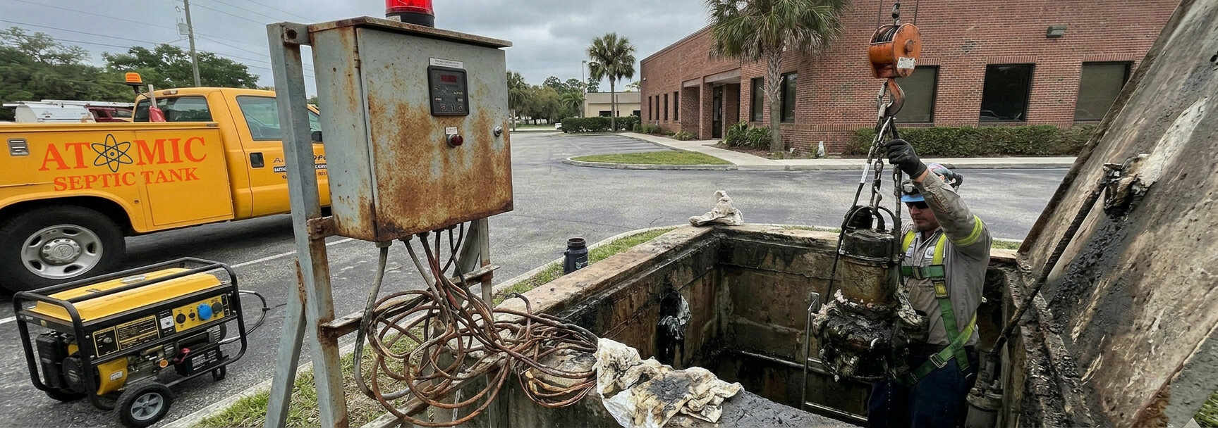 Corrosion damage in commercial lift station in Lakeland property