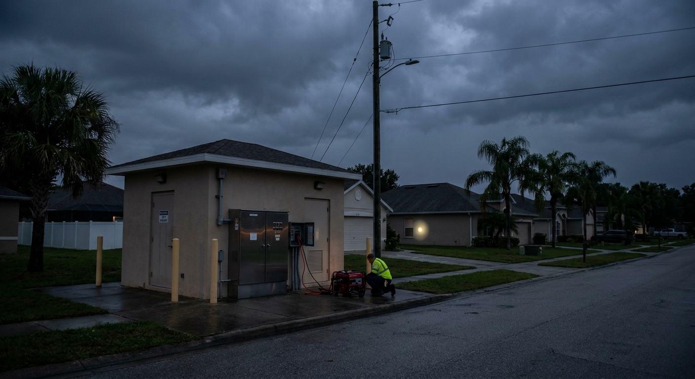 Power outage impact on Lakeland lift station with risk of sewage overflow