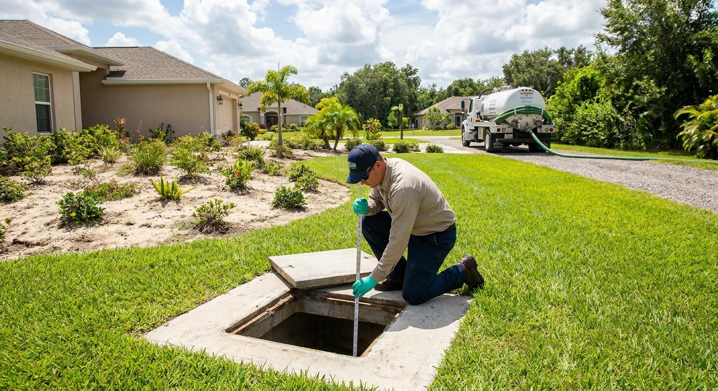 Septic tank inspection and maintenance checkup in Lakeland, Florida